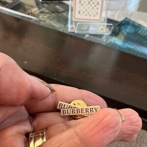 Burberry Gold and Black Logo Pin